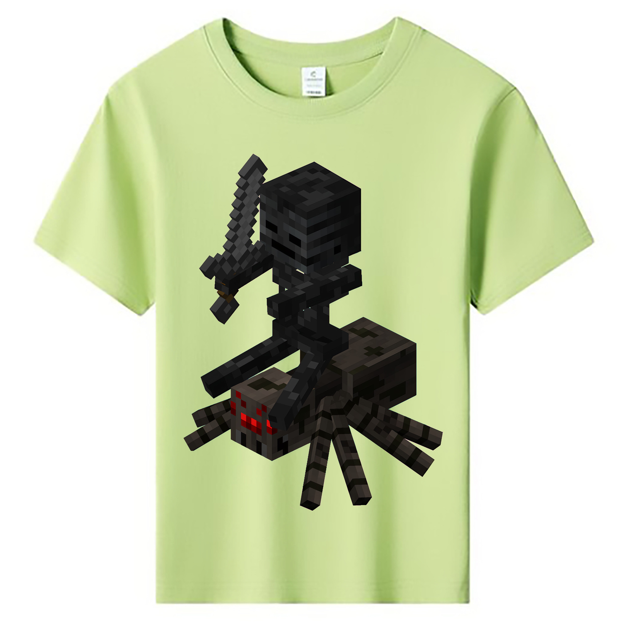 （画像用） マインクラフト ブロックの世界 Minecraft MC Block world 綿100％キッズTシャツ（フロントプリント）